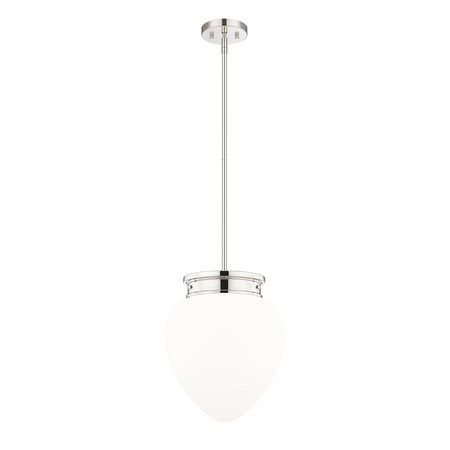 Z-Lite Gideon Pendant, 1-Light, 12.5 In.W x 16 In.H, Polished Nickel/Etched Opal 1945P12-PN